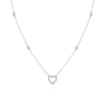 Beneto Něžný stříbrný náhrdelník se srdíčkem AGS1040/47