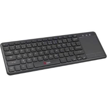 C-TECH klávesnice WLTK-01, bezdrátová klávesnice s touchpadem, černá, USB, WLTK-01