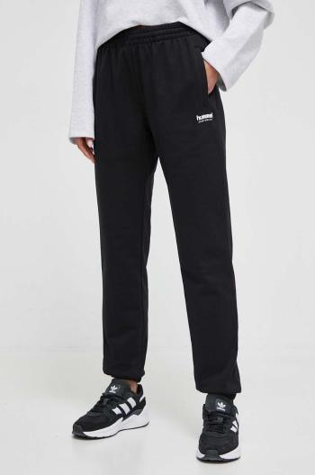 Bavlněné tepláky Hummel hmlLGC SHAI REGULAR PANTS černá barva, 221758