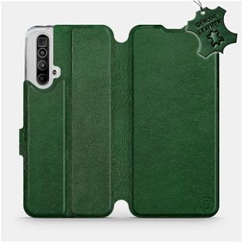 Flipové pouzdro na mobil Realme X3 SuperZoom - Zelené - kožené -   Green Leather (5903516343720)
