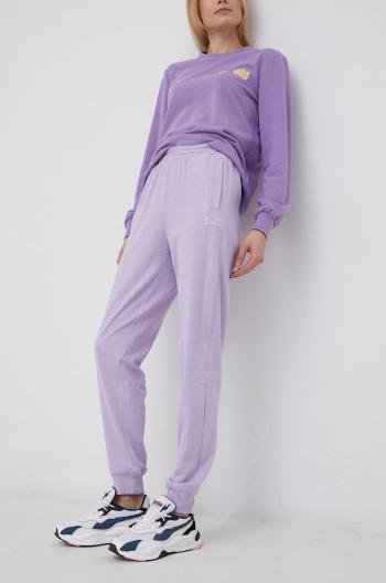 Kalhoty Vero Moda dámské, fialová barva, s potiskem