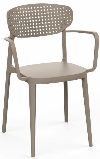 Jídelní židle AIRE ARMCHAIR Rojaplast Šedohnědá taupe