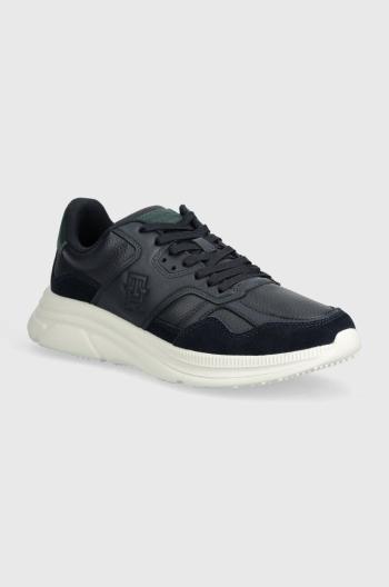 Kožené sneakers boty Tommy Hilfiger MODERN RUNNER BEST LTH MIX tmavomodrá barva, FM0FM04938