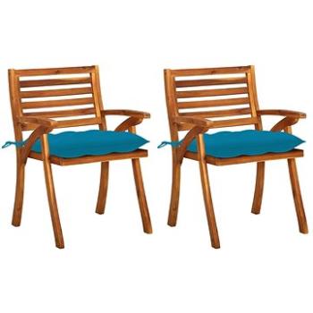 Zahradní jídelní židle s poduškami 2 ks masivní akáciové dřevo, 3060837 (3060837)