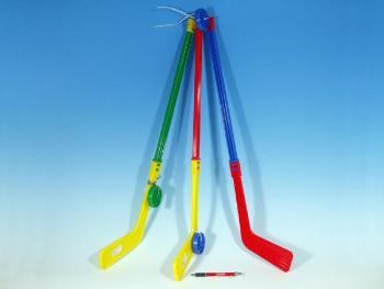 Hokejka plastová s pukem 7mix barev