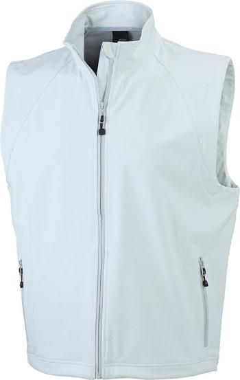 James & Nicholson Pánská softshellová vesta JN1022 - Šedo-bílá | L