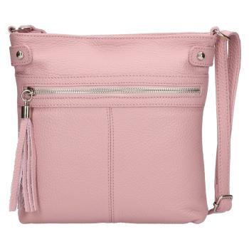 Dámská kožená crossbody kabelka Italia Laura - světle růžová