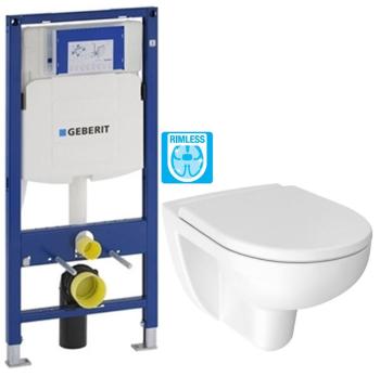 GEBERIT Duofix bez tlačítka + WC JIKA LYRA PLUS RIMLESS + SEDÁTKO DURAPLAST 111.300.00.5 LY1