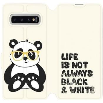 Flipové pouzdro na mobil Samsung Galaxy S10 Plus - M041S Panda - life is not always black and white (5903226812325)