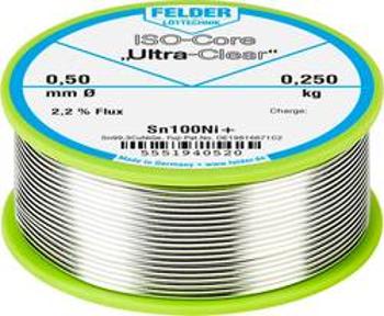 Bezolovnatý pájecí cín Felder Löttechnik ISO-Core "Ultra-Clear" Sn100Ni+, cívka, 0.250 kg, 0.5 mm