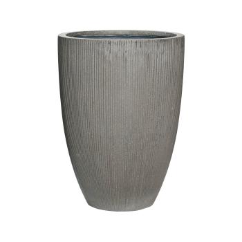 Květináč Ben, barva tmavě šedá (vertikální vroubkování), více velikostí - PotteryPots Velikost: L - v. 55 cm, ⌀ 40 cm