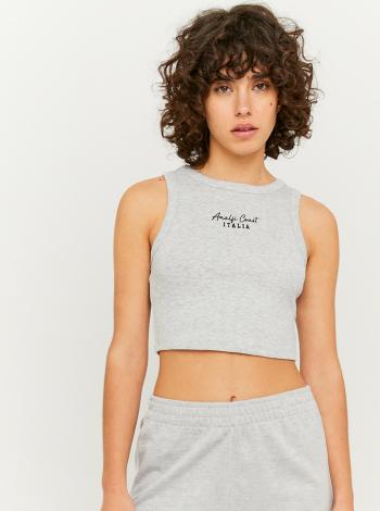 Šedý crop top s nápisem TALLY WEiJL