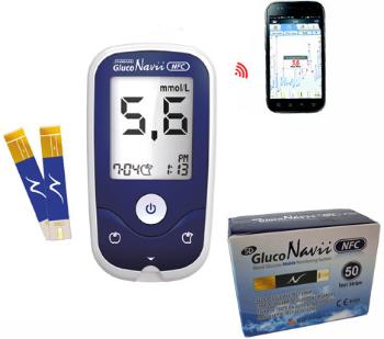 Celimed Glukometr SD Gluco Navii NFC +50 proužky 50 ks
