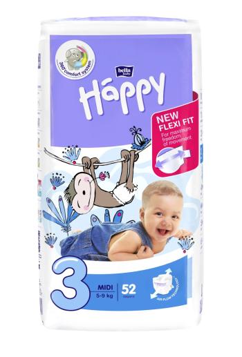 Bella Baby Happy Midi 5-9 kg dětské pleny 52 ks