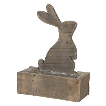 Dřevěný truhlík s králíčkem a patinou Eves - 30*13*39 cm 6H1861