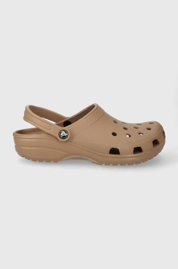 Pantofle Crocs Classic hnědá barva, 10001