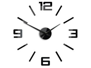 Moderní nástěnné hodiny SILVER XL BLACK