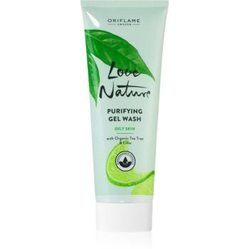 Oriflame Love Nature Organic Tea Tree & Lime hloubkově čisticí gel pro mastnou a problematickou pleť 125 ml