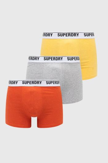 Boxerky Superdry (3-pack) pánské, oranžová barva