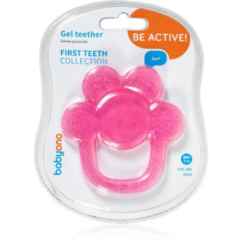 BabyOno Be Active Gel Teether kousátko Pink Flower 1 ks