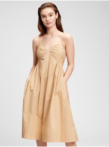 Béžové dámské šaty deep cami midi dress