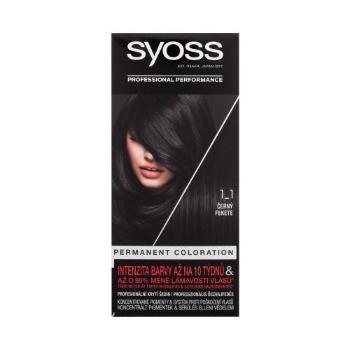 Syoss Permanent Coloration 50 ml barva na vlasy pro ženy 1-1 Black na barvené vlasy