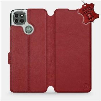 Kožené flip pouzdro na mobil Motorola Moto G9 Power - Tmavě červené -  Dark Red Leather (5903516575985)