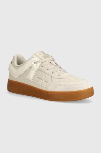 Sneakers boty Calvin Klein Jeans BASKET CUP LOW LACEUP LTH ML MTR béžová barva, YM0YM00994