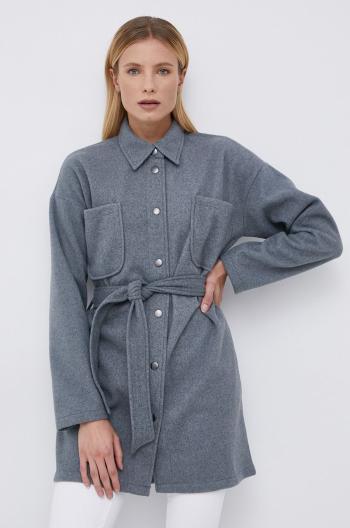 Kabát Jacqueline de Yong dámský, šedá barva, přechodný