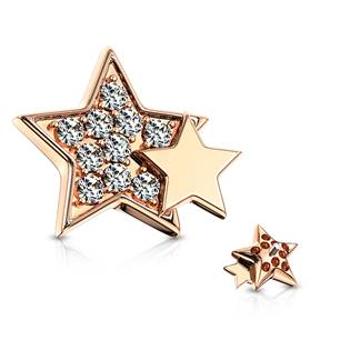 Šperky4U Microdermal s hvězdami - ozdobná část - MD006-RDC