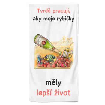 Osuška Rybičky – lepší život (Velikost osušky: 100x170cm)