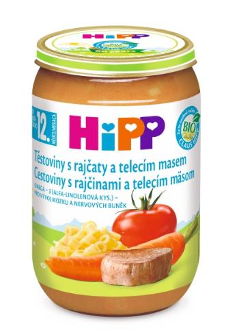 HiPP BIO Menu Těstoviny s rajčaty a telecím masem 220 g