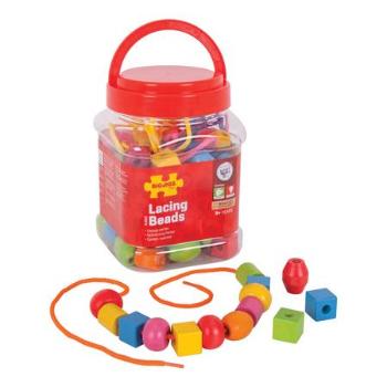 Bigjigs Toys navlékací korálky v dóze