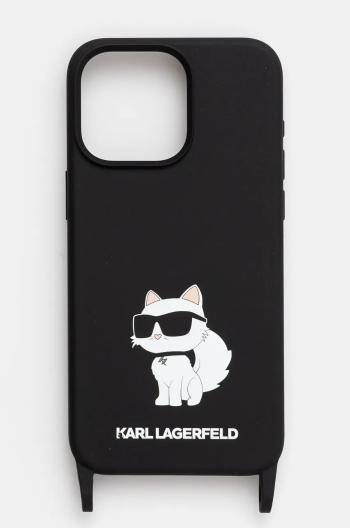 Obal na telefon Karl Lagerfeld iPhone 15 Pro Max 6.7" černá barva, KLHCP15XSCBSCNK