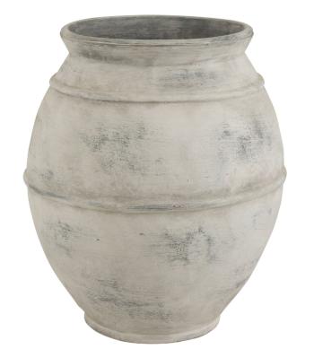 Šedá antik baňatá keramická dekorační váza Vintage - Ø 56*67cm 17883