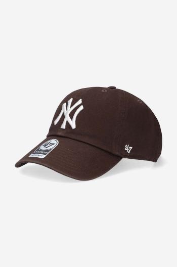 Kšiltovka 47brand MLB New York Yankees hnědá barva, s aplikací, B-RGW17GWSNL-BW