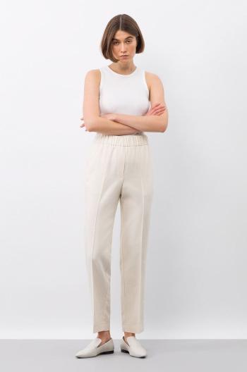 Kalhoty Ivy & Oak dámské, béžová barva, jednoduché, high waist