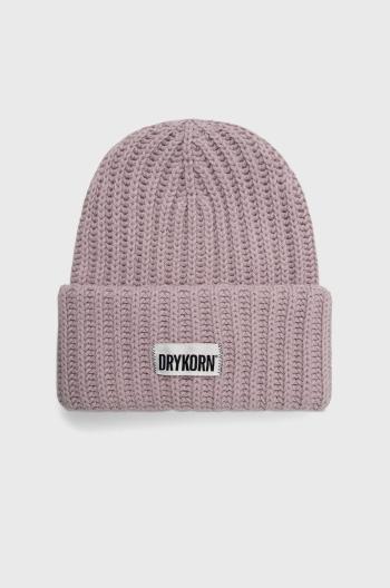 Vlněný klobouk Drykorn fialová barva, z husté pleteniny