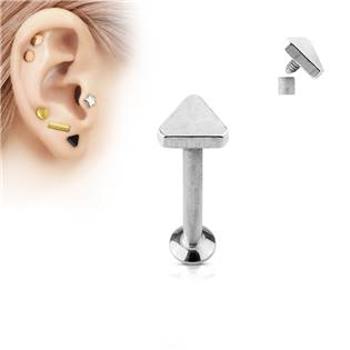 Šperky4U Piercing do brady - labreta 1,2 x 6 mm, trojúhelník - LB1027ST-1206