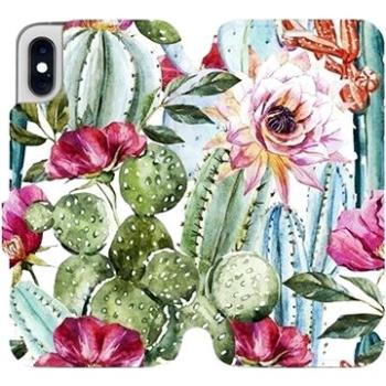 Flipové pouzdro na mobil Apple iPhone XS - MG09S Kaktusy a květy (5903226469246)