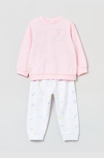 Dětské bavlněné pyžamo OVS růžová barva