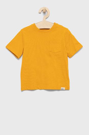 Dětské bavlněné tričko GAP žlutá barva