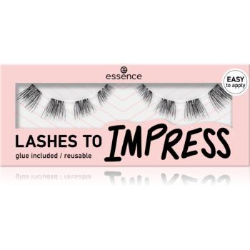 essence LASHES TO IMPRESS umělé řasy s lepidlem 8 ks