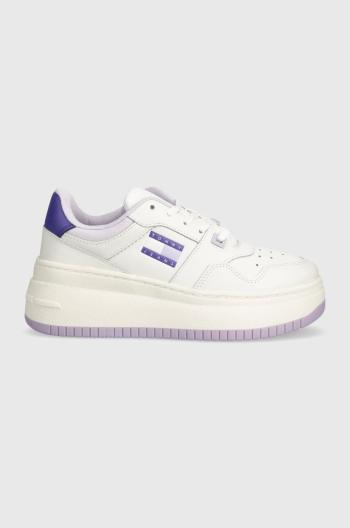 Sneakers boty Tommy Jeans TJW RETRO BASKET FLATFORM ESS fialová barva, EN0EN02506