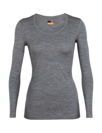 dámské merino triko ICEBREAKER Wmns 200 Oasis LS Scoop, Gritstone HTHR velikost: XL