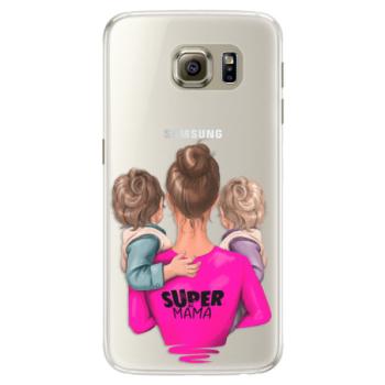 Silikonové pouzdro iSaprio - Super Mama - Two Boys - Samsung Galaxy S6 Edge