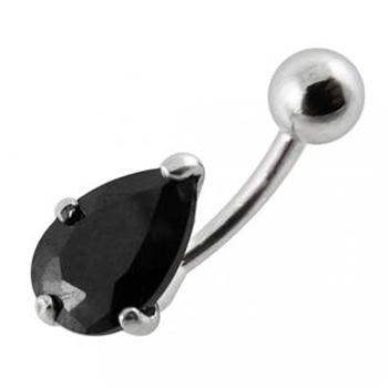 Šperky4U Stříbrný piercing do pupíku - kapka - BP01010-K