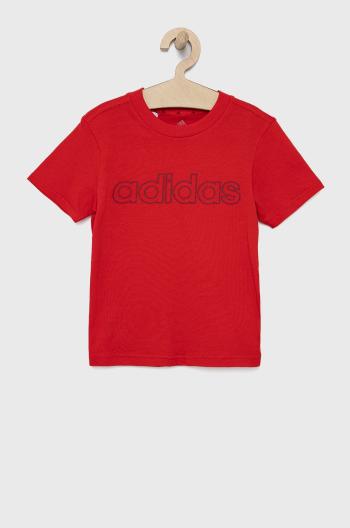 Dětské bavlněné tričko adidas Performance HD5971 červená barva, s potiskem