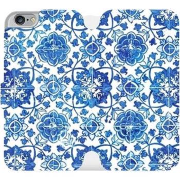 Flipové pouzdro na mobil Apple iPhone 6 / iPhone 6s - ME05P Modré dlaždice s květy (5903226206957)