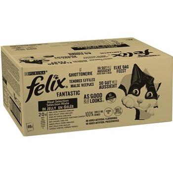 Felix Fantastic s hovězím, kuřetem, tuňákem a treskou v želé  80 x 85 g (8445290408839)